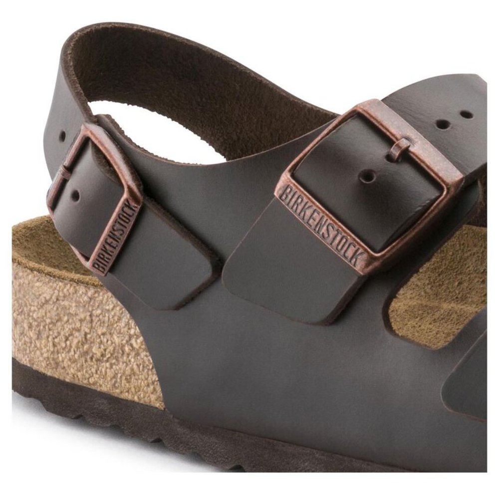 NEW Birkenstock Milano Soft Footbed Smooth Leather Amalfi Testa Di Moro Sandals - Picture 6 of 7